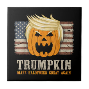 Halloween Trumpkin Amerikaanse vlag Tegeltje