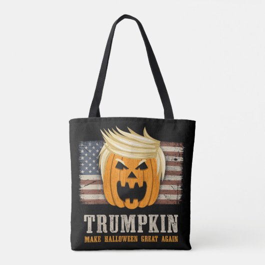 Halloween Trumpkin Amerikaanse vlag Tote Bag (Achterkant)