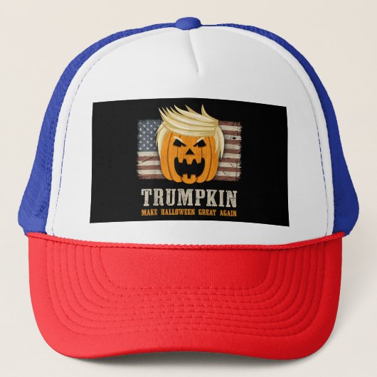 Halloween Trumpkin  Amerikaanse vlag Trucker Pet (Voorkant)