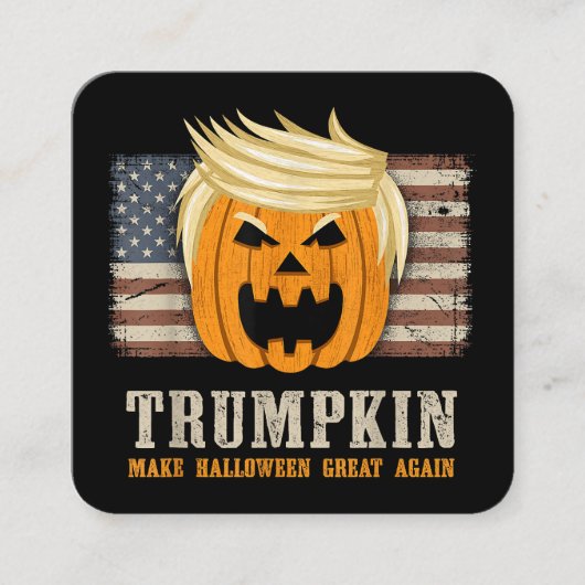 Halloween Trumpkin  Amerikaanse vlag Vierkante Visitekaartje (Voorkant)
