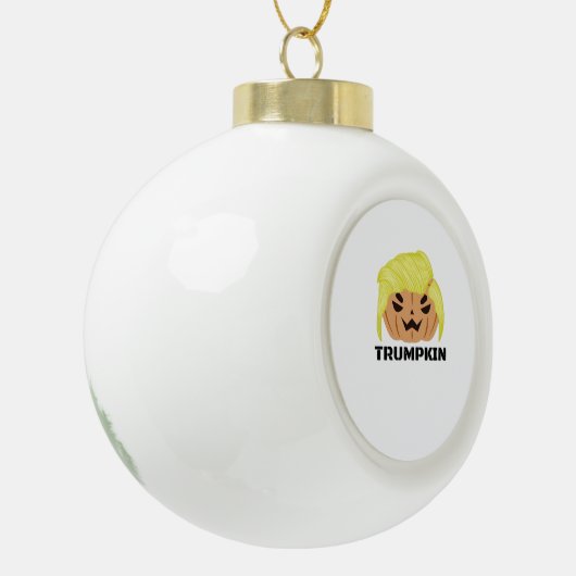 Halloween Trumpkin Classic Keramische Bal Ornament (Links)