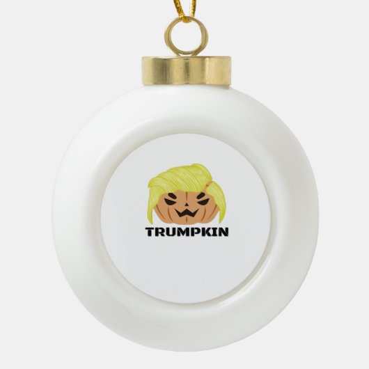 Halloween Trumpkin Classic Keramische Bal Ornament (Voorkant)
