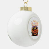 Halloween Trumpkin Design Keramische Bal Ornament (Links)
