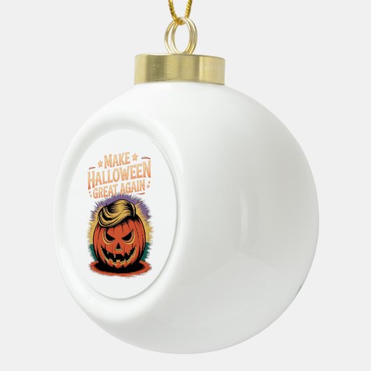 Halloween Trumpkin Design Keramische Bal Ornament (Rechts)