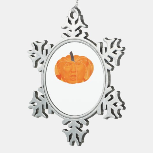 Halloween Trumpkin Extra Classic Tin Sneeuwvlok Ornament (Rechts)