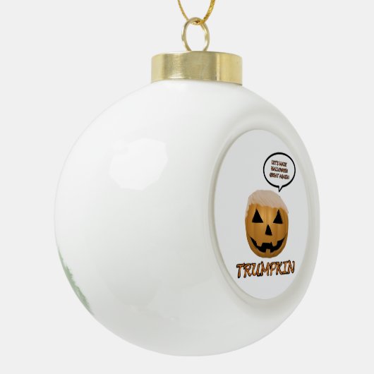 Halloween Trumpkin Fitted Keramische Bal Ornament (Links)