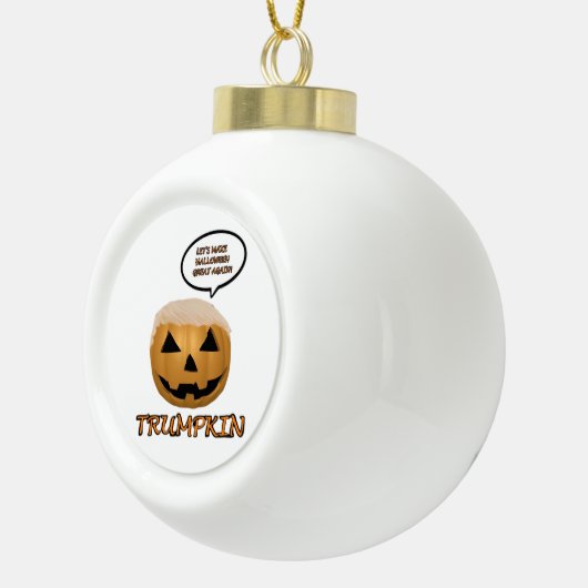 Halloween Trumpkin Fitted Keramische Bal Ornament (Rechts)