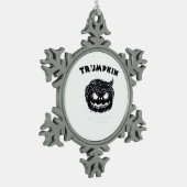 Halloween Trumpkin  Funny Halloween Costume Tin Sneeuwvlok Ornament (Links)