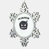 Halloween Trumpkin  Funny Halloween Costume Tin Sneeuwvlok Ornament (Rechts)