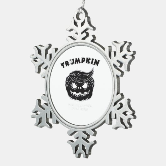 Halloween Trumpkin  Funny Halloween Costume Tin Sneeuwvlok Ornament (Rechts)