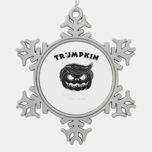 Halloween Trumpkin  Funny Halloween Costume Tin Sneeuwvlok Ornament (Voorkant)