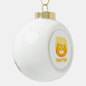 Halloween Trumpkin Funny Keramische Bal Ornament (Links)