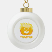 Halloween Trumpkin Funny Keramische Bal Ornament (Voorkant)