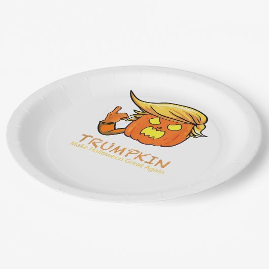 Halloween Trumpkin Funny - Klassiek kostuumontwerp Papieren Bordje (Gekanteld)