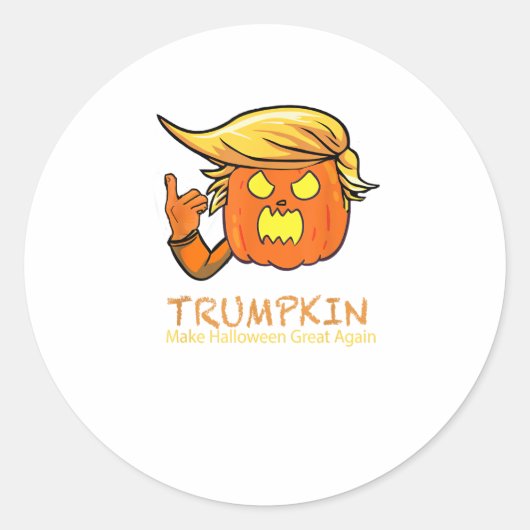 Halloween Trumpkin Funny - Klassiek kostuumontwerp Ronde Sticker (Voorkant)
