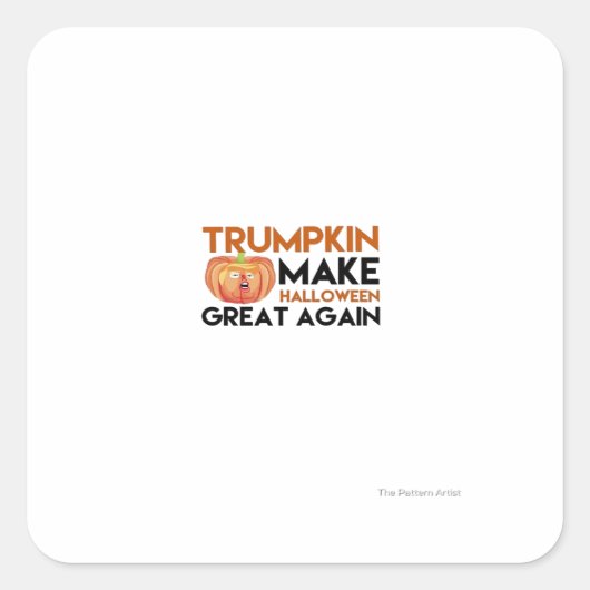 Halloween Trumpkin Funny - Klassieke Maga Kostuums Vierkante Sticker (Voorkant)
