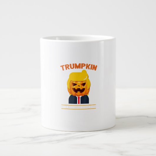 Halloween Trumpkin Funny Pumpkin Halloween Grote Koffiekop (Voorkant)