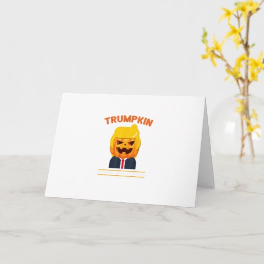 Halloween Trumpkin Funny Pumpkin Halloween Kaart (Gele Bloem)