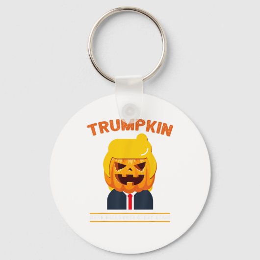 Halloween Trumpkin Funny Pumpkin Halloween Sleutelhanger (Voorkant)
