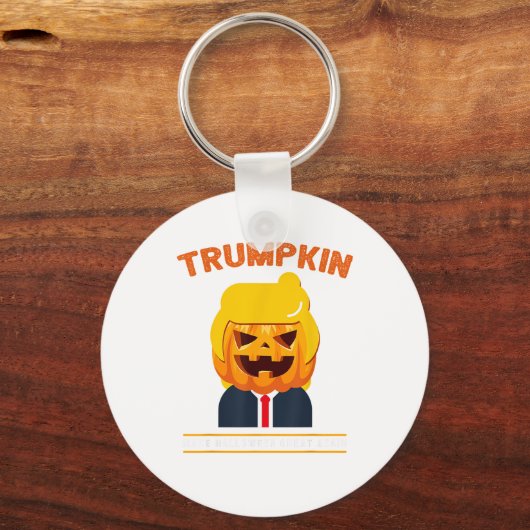 Halloween Trumpkin Funny Pumpkin Halloween Sleutelhanger (Voorkant)