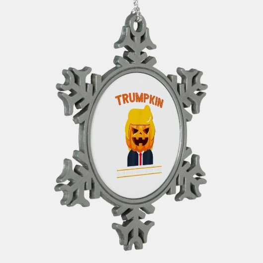 Halloween Trumpkin Funny Pumpkin Halloween Tin Sneeuwvlok Ornament (Links)