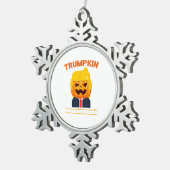 Halloween Trumpkin Funny Pumpkin Halloween Tin Sneeuwvlok Ornament (Rechts)