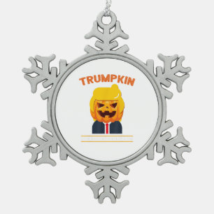 Halloween Trumpkin Funny Pumpkin Halloween Tin Sneeuwvlok Ornament