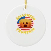 Halloween Trumpkin Funny Pumpkin Parodie Keramisch Ornament (Voorkant)