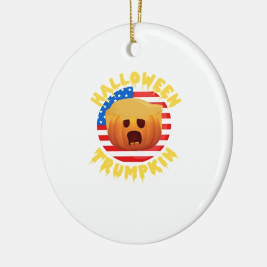 Halloween Trumpkin Funny Pumpkin Parodie Keramisch Ornament (Links)