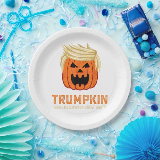 Halloween Trumpkin Funny - Spooky Parodie Slogan Papieren Bordje (Feest)