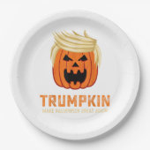Halloween Trumpkin Funny - Spooky Parodie Slogan Papieren Bordje (Voorkant)