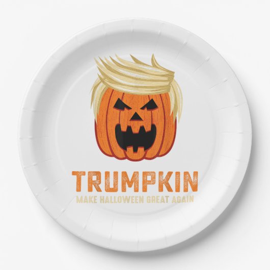 Halloween Trumpkin Funny - Spooky Parodie Slogan Papieren Bordje (Voorkant)