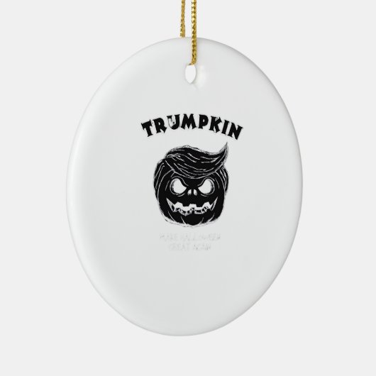 Halloween Trumpkin Grappig Halloween Kostuum Keramisch Ornament (Rechts)