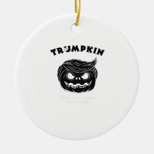 Halloween Trumpkin Grappig Halloween Kostuum Keramisch Ornament (Voorkant)