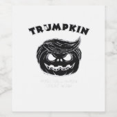 Halloween Trumpkin Grappig Halloween Kostuum Wijn Etiket (Enkel label)
