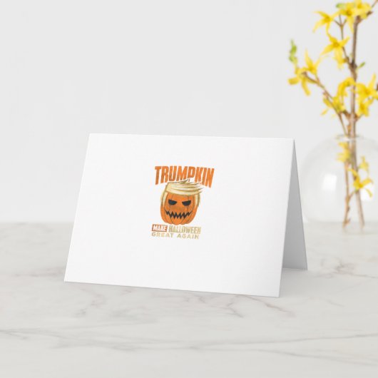 Halloween Trumpkin Grappig Maak Amerika Groot Kaart (Gele Bloem)