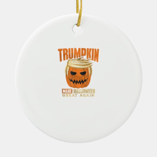 Halloween Trumpkin Grappig Maak Amerika Groot Keramisch Ornament (Voorkant)