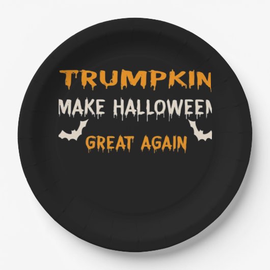 Halloween Trumpkin Grappig Maak Halloween weer gew Papieren Bordje (Voorkant)