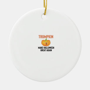 Halloween Trumpkin - Grappige Pompoen Graphic voor Keramisch Ornament