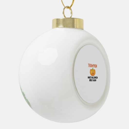 Halloween Trumpkin - Grappige Pompoen Graphic voor Keramische Bal Ornament (Links)