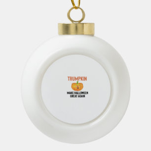 Halloween Trumpkin - Grappige Pompoen Graphic voor Keramische Bal Ornament