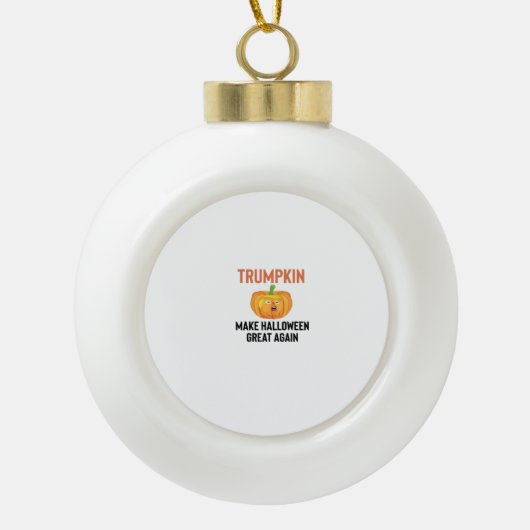 Halloween Trumpkin - Grappige Pompoen Graphic voor Keramische Bal Ornament (Voorkant)
