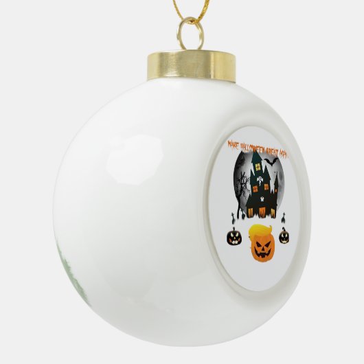 Halloween Trumpkin - Maak Halloween weer geweldig  Keramische Bal Ornament (Links)
