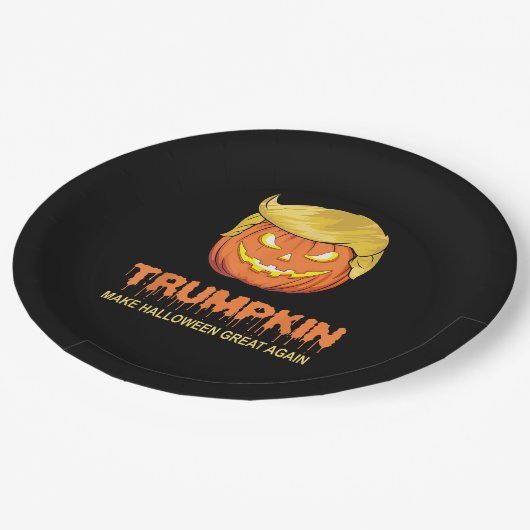 Halloween Trumpkin - Maak Halloween weer geweldig Papieren Bordje (Gekanteld)