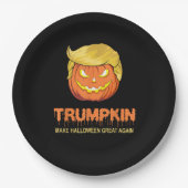 Halloween Trumpkin - Maak Halloween weer geweldig Papieren Bordje (Voorkant)