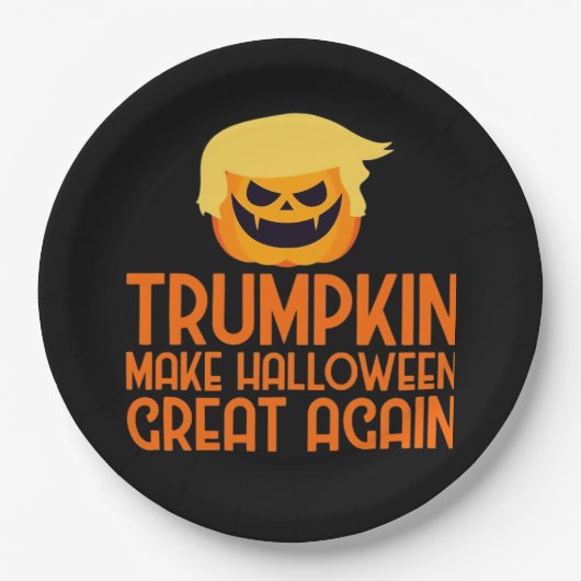 Halloween Trumpkin Make Halloween Great Again Papieren Bordje (Voorkant)