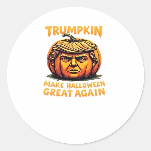 Halloween Trumpkin Make Halloween Great Again Ronde Sticker (Voorkant)