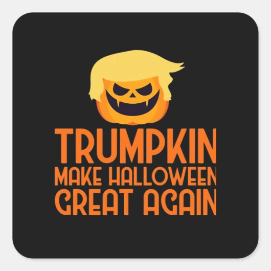 Halloween Trumpkin Make Halloween Great Again Vierkante Sticker (Voorkant)