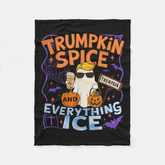 Halloween Trumpkin Sce And Everything Ice Pumpkin Fleece Deken (Voorkant)
