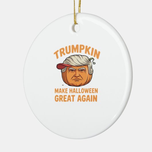 Halloween Trumpkin – Spooky Parodie Quote voor Hal Keramisch Ornament (Links)
